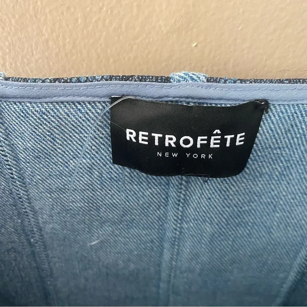 New Retrofete Trice Dress denim lace mini bustier party S $598 - Picture 7 of 14